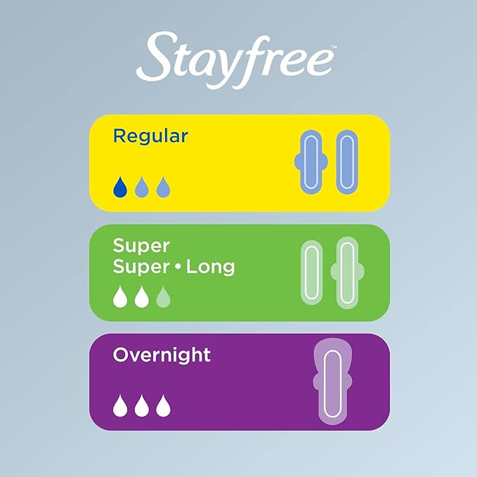 Stayfree Maxi Pads for Women, Super Protection Absorption - 66 Count