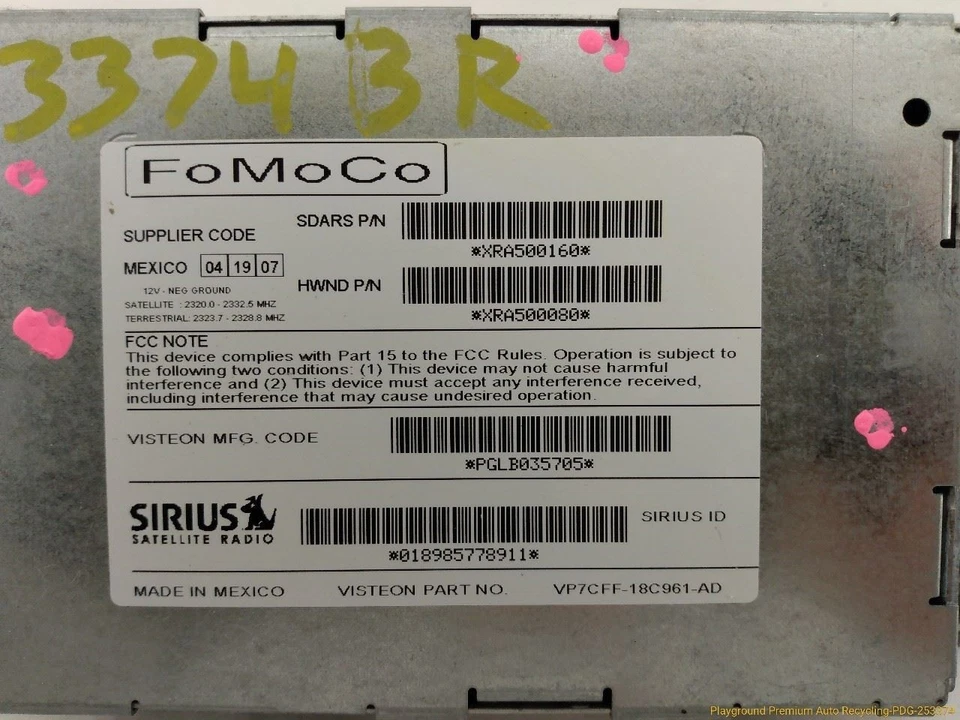 Receptor estéreo de radio satelital Land Rover LR3 Sirius compatible con 2007-2011 07 08 09 10 Foto 4 de 4