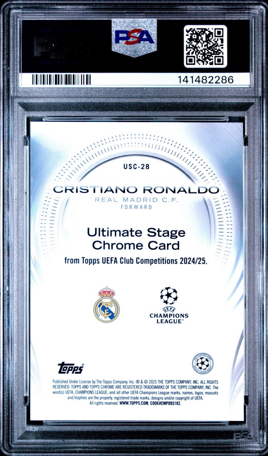 2024-25 Topps UEFA Club Competitions - Ultimate Stage Chr. Ronaldo PSA MINT 9 view 2