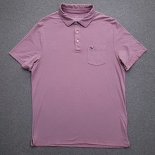 Vineyard Vines Edgartown Polo Shirt Mens Medium Pink Blue Striped Stretch