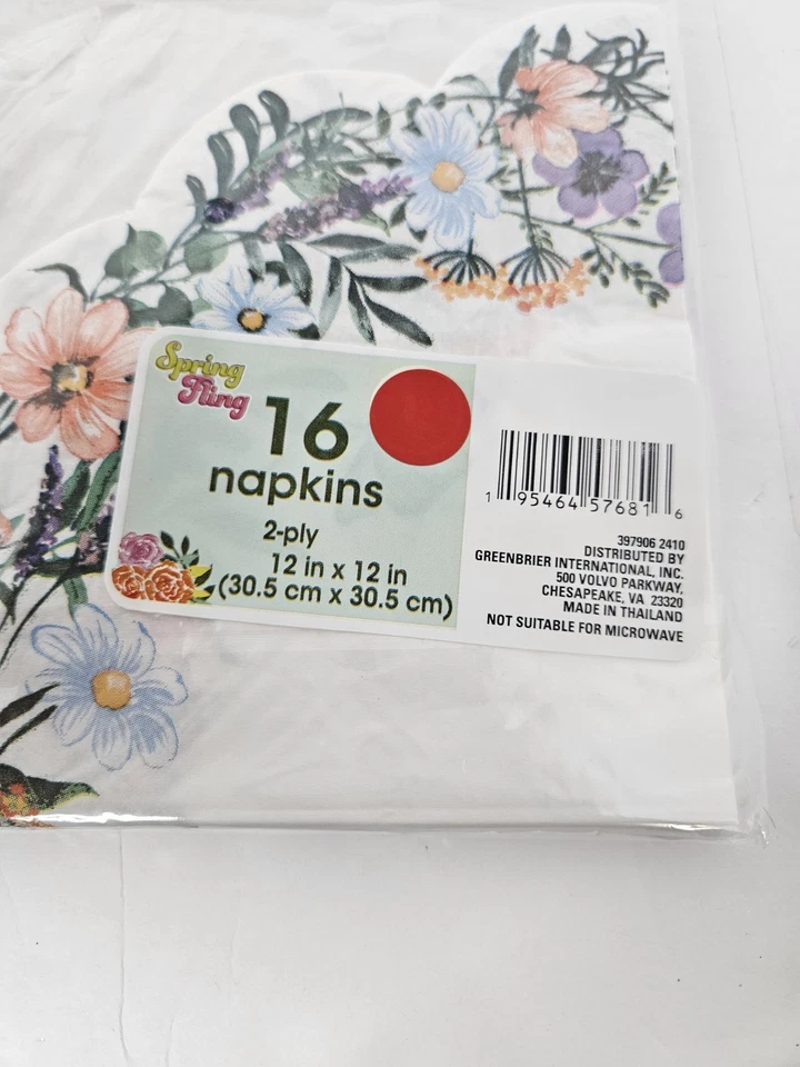 Spring Fling Floral Plastic Table Cover (54" x 108") & Napkin Set-#16, 12" x 12" - Image 3 of 4