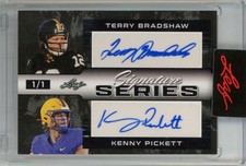 2022 Leaf Signature Terry Bradshaw Kenny Pickett Dual Signature 1/1