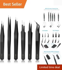Versatile 6-Piece Anti-Static Tweezers Set: Perfect for Electronics and Crafts