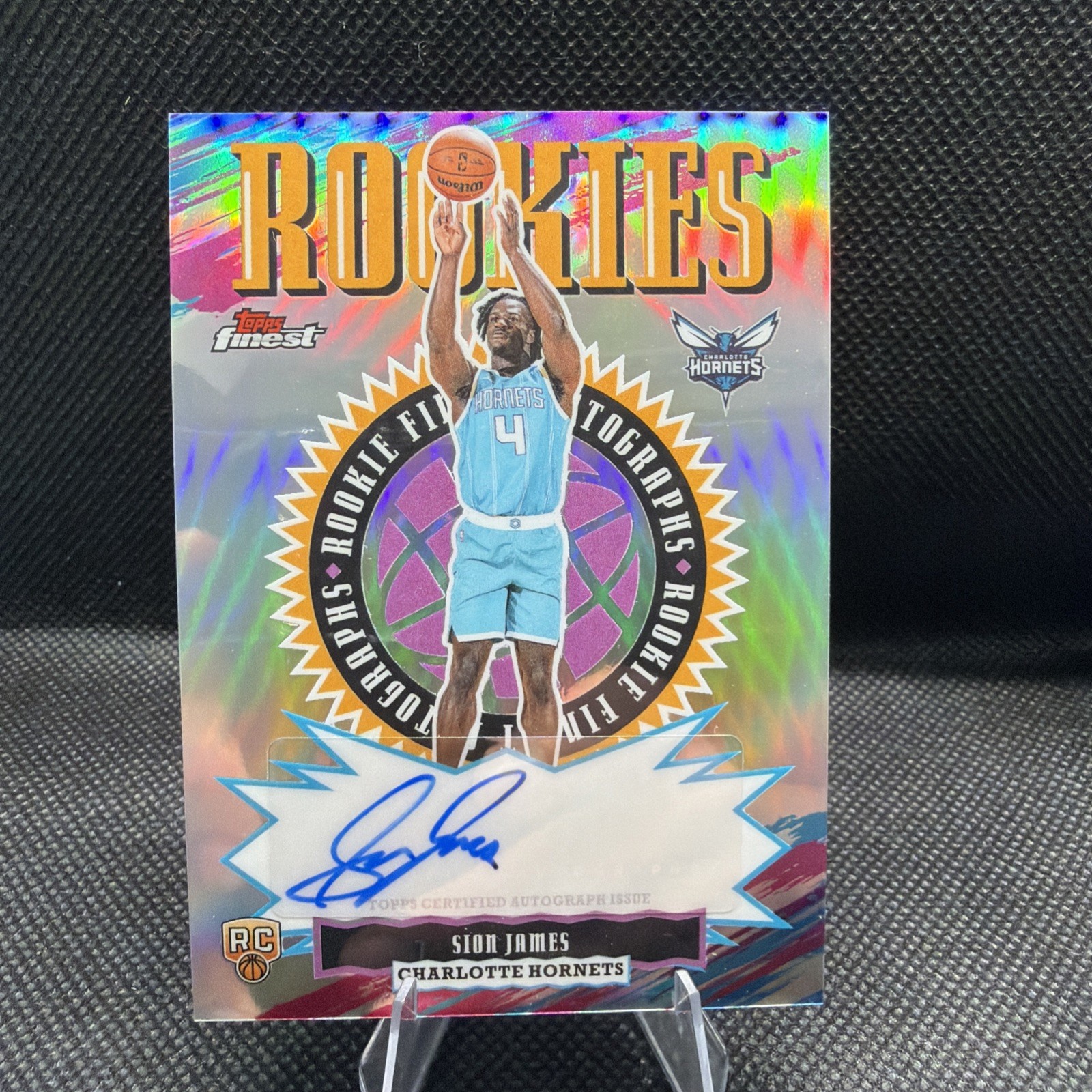 2025-26 Topps Finest Sion James Auto RC Refractor #RFA-SJ Hornets Rookie