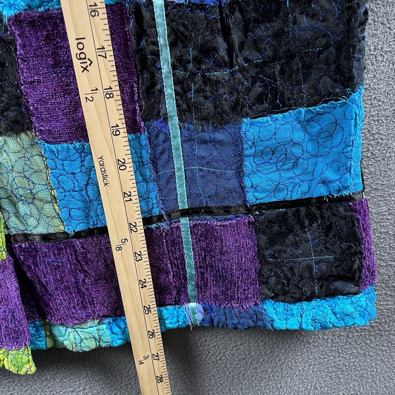 Chicos Jacket Size 3 Colorful Patchwork Floral 3D… - image 7