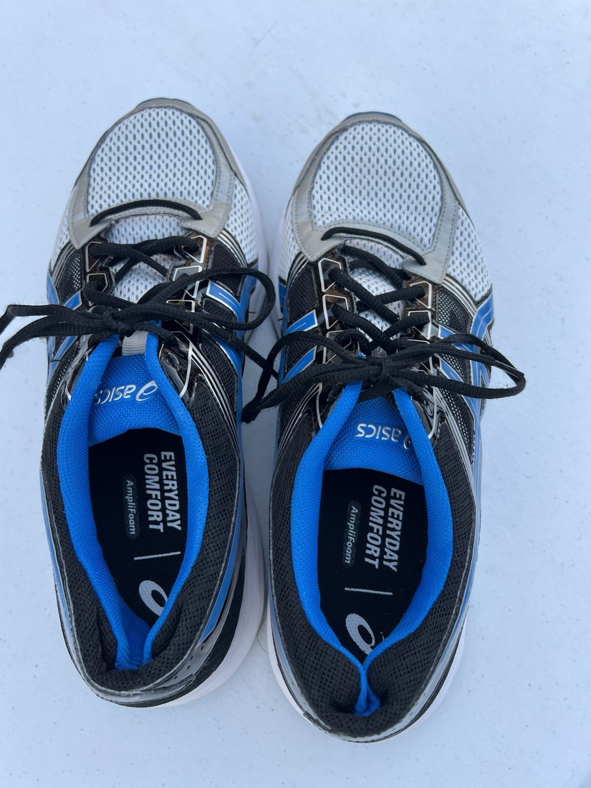 Men’s ASICS White Blue Black Running Shoes Size 10 4E Wide  thumbnail 8