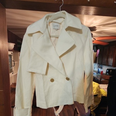 Vince Linen Blend Cropped Trench Jacket   Size M