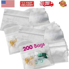 Pill Pouch Bags - Pack of 200 3" x 2.75" - BPA Free, Poly Bag Disposable Zipp...