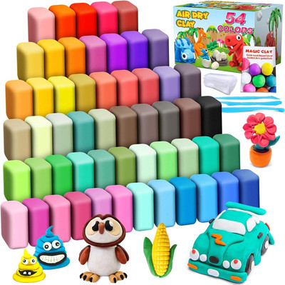 ESSENSON Air Dry Clay 54 Colors, Modeling Clay for Kids, DIY Molding Magic Clay 