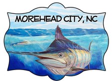 Decal Vinyl Sticker Morehead City - Marlin Scene Made in USA