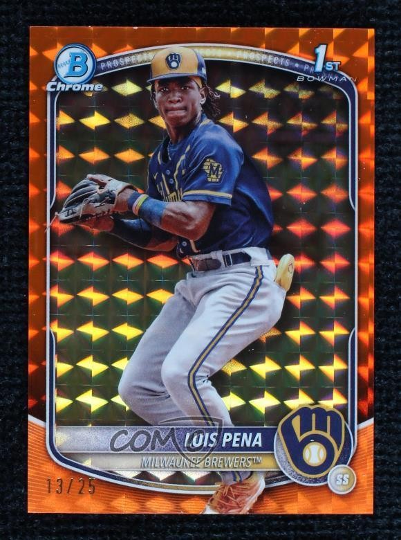 2025 Bowman Chrome Prospects Orange Geometric Refractor 13/25 Luis Pena #BCP-38