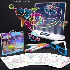 3D Magic Drawing Board LED Educational Toys DIY Children Graffiti Painting Lcd W