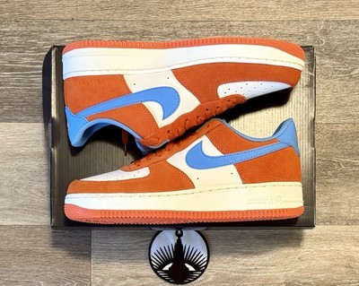 Size 9.5 - Nike Air Force 1 '07 LV8 Safety Orange University Blue