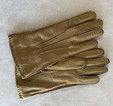 LEATHER GLOVES made in ITALY cashmere lined 7 deadstock