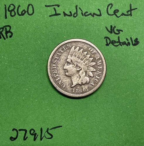 1860 Indian Head Cent 1c VG Very Good Details Round Bust