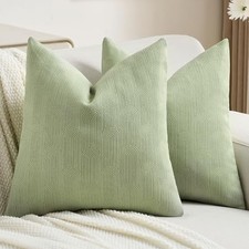 Pack of 2 Chenille Throw Pillow Covers 18x18 18x18 Pack of 2 Sage Green