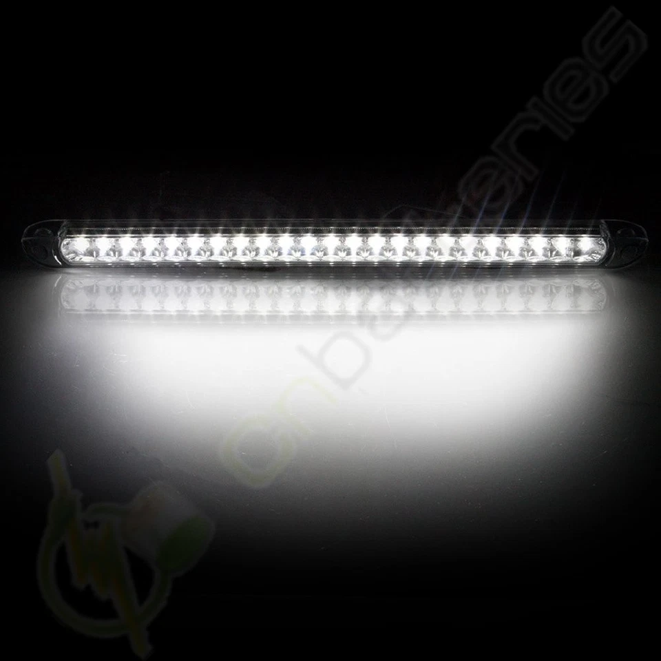 Nuevo (2) 17" 23 LED Blanco Remolque Parada/Cola/Trasera/Freno Barra de Luz Sellada Transparente Len Foto 2 de 4