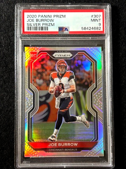 2020 Panini Silver Prizm Joe Burrow RC Rookie Card #307 PSA 9 MINT Bengals