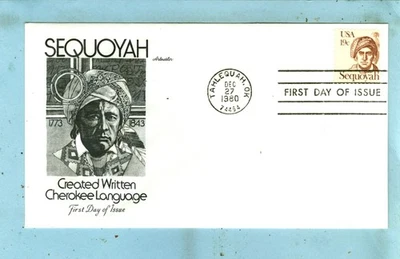 1980, Scott #1851, ARTMASTER FDC, "Sequoyah, Created Written Cherokee Language" - Image 1 of 3