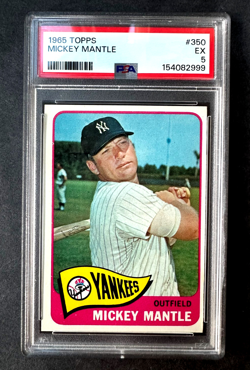 1965 Topps - Mickey Mantle #350 PSA 5 Freshly Graded Amazing Eye Appeal