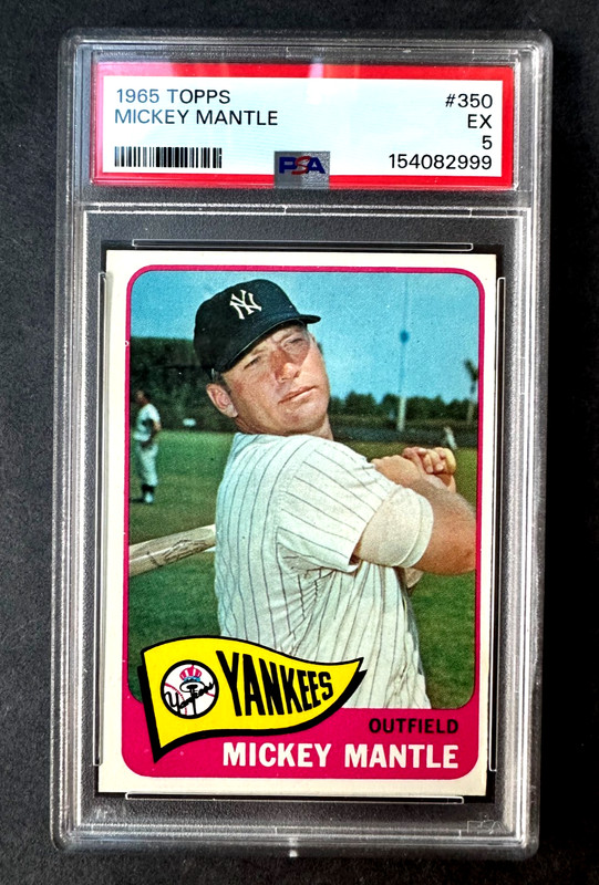 1965 Topps - Mickey Mantle #350 PSA 5 Freshly Graded Amazing Eye Appeal