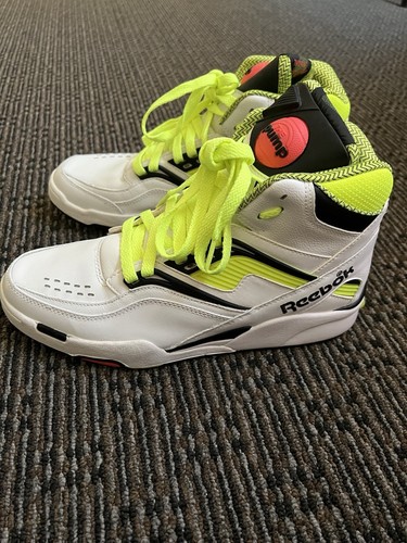 Size 9 - Reebok Twilight Zone Pump White Neon Yellow