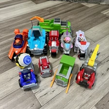 10 Paw Patrol Cars Trucks Motorcycle Cement Tow Vehicles 3 Figures Pop Up