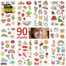 Temporary Tattoos for Kids - 90 Sheets 1000 Designs  Waterproof Temporary Tatt