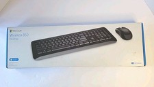 Microsoft Desktop 850 Full Size Wireless Keyboard Mouse Black w/ Dongle TESTED