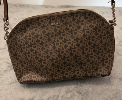 DKNY Monogram Crossbody Bag Brown