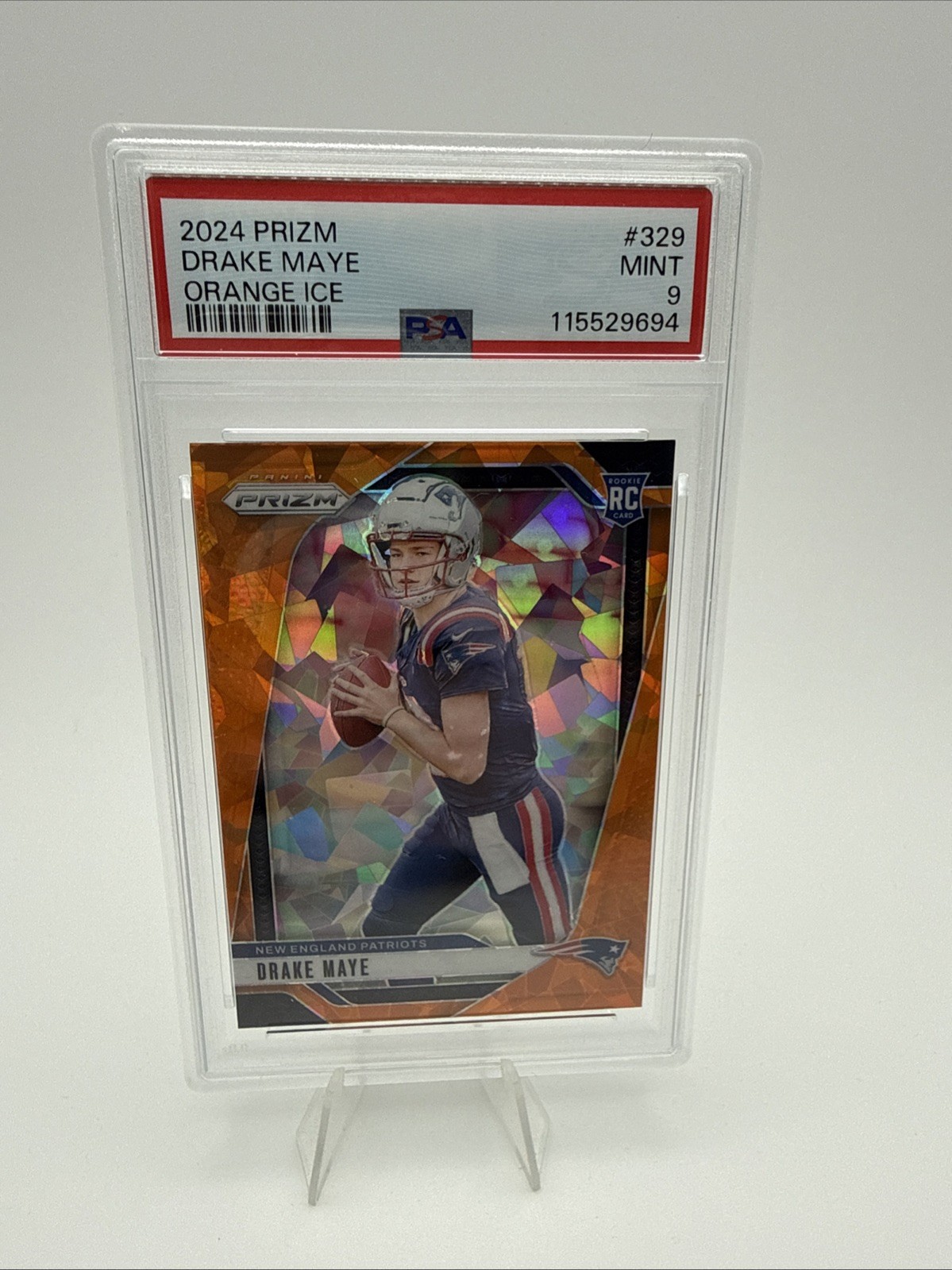 2024 PANINI PRIZM ORANGE ICE #329 DRAKE MAYE PSA 9