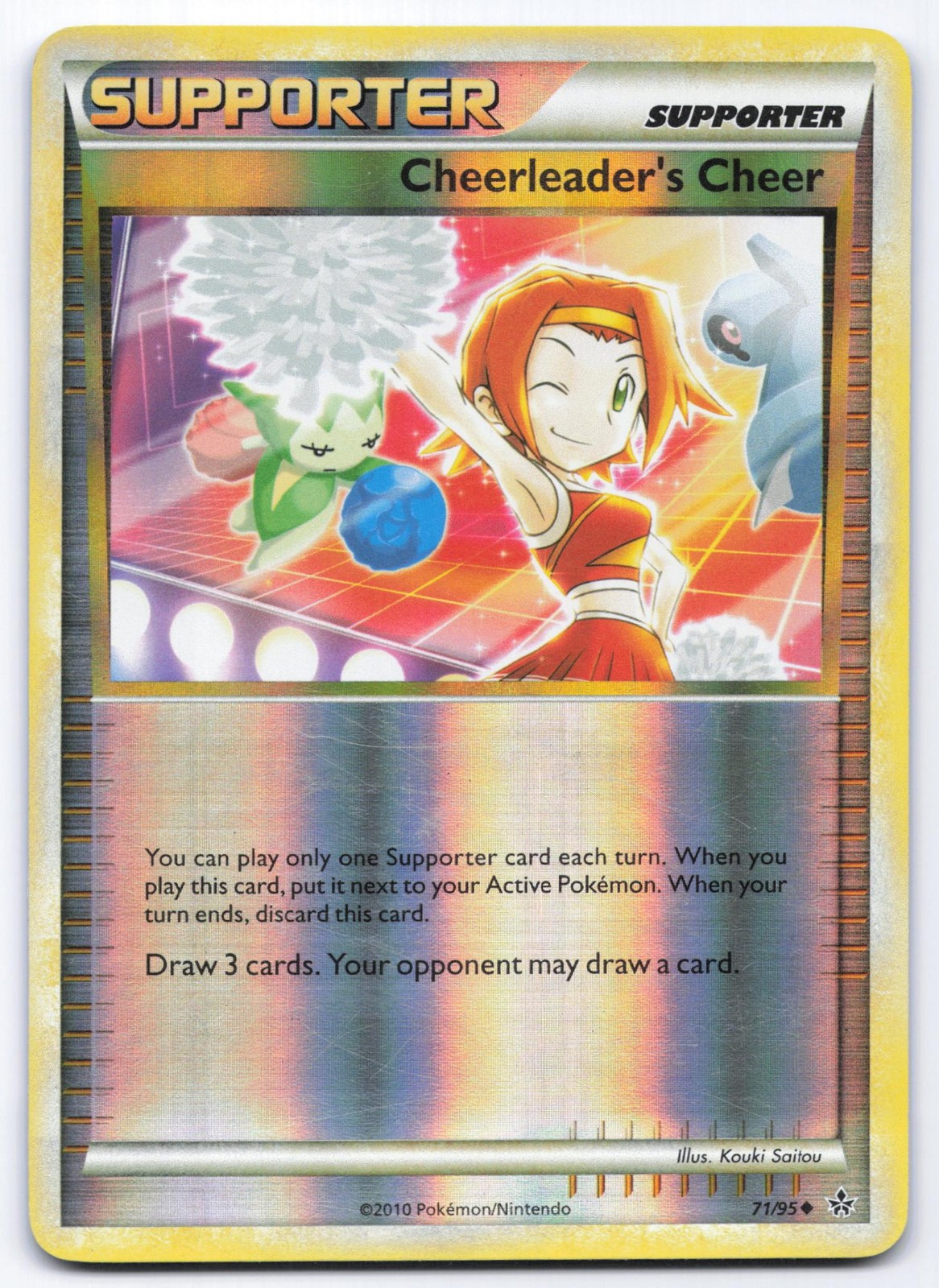 Cheerleader's Cheer 71/95 HGSS Unleashed Reverse Holo Uncommon Pokemon Card LP