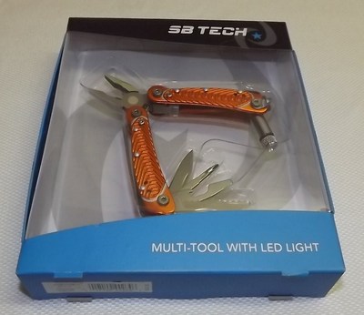 NEW SB TECH DELUXE POCKET MULTI TOOL SET PLIERS KNIFE LED LIGHT & MORE ...