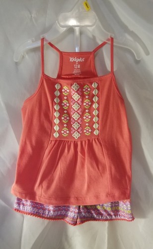 Girls Shorts Tank Top New Kidgets Clothes Childrens Toddler 12M Pink NWT Coral - Picture 8 of 8