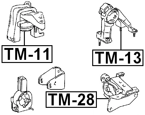 Montaje de motor trasero Febest TM-13 OEM 12371-21110 para Toyota Corolla Matrix Foto 2 de 3