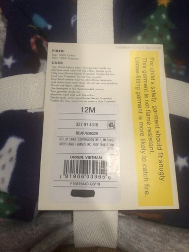NWT Bear CAT & JACK Toddler Baby Christmas 2 Pc. COZY PJs PAJAMAS SET Size 12 MO - Picture 5 of 7