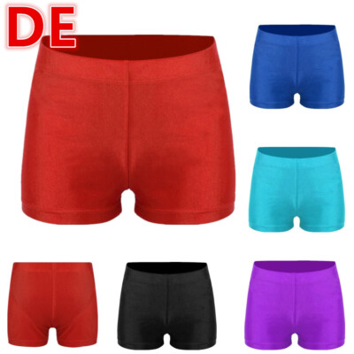DE Mädchen Sport Shorts Fitness Stretch Gymnastik Tights Basic Boxershorts 