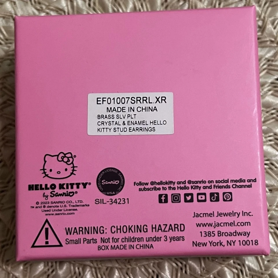 Pendientes Hello Kitty chapados en plata fina nuevos en caja Foto 2 de 3