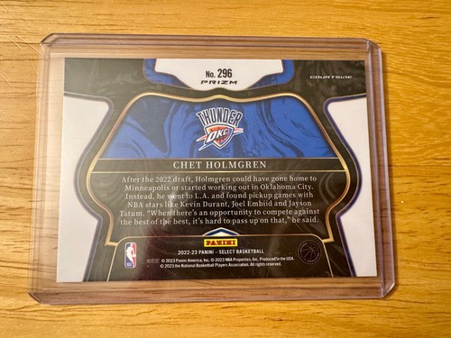 2022-23 Select CHET HOLMGREN SP RC Courtside Orange #296 NBA Champion! 🏆 - Picture 2 of 2