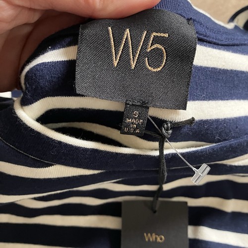 NWT W5 Women’s Top Short Sleeve Small Navy Blue & White L2 - 第 7/10 張圖片