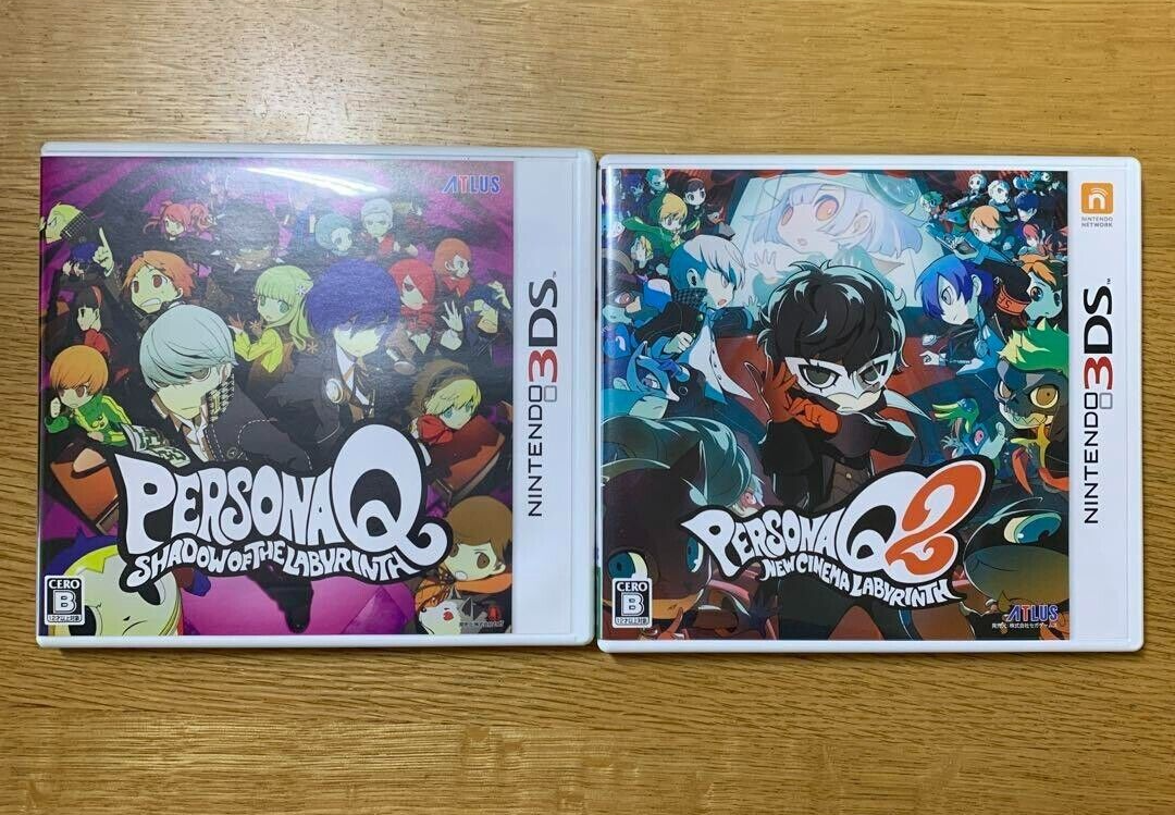 Lot 2 Persona Q & Persona Q2 New Cinema Labyrinth set Nintendo 3DS