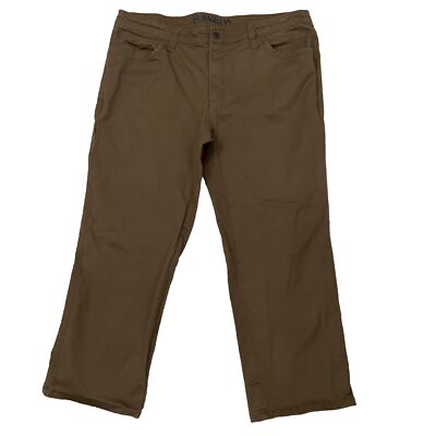 Magellan Outdoors Brown Heavy Duty Twill Pants 42x30 Straight Leg Cotton  Spandex - Main Image