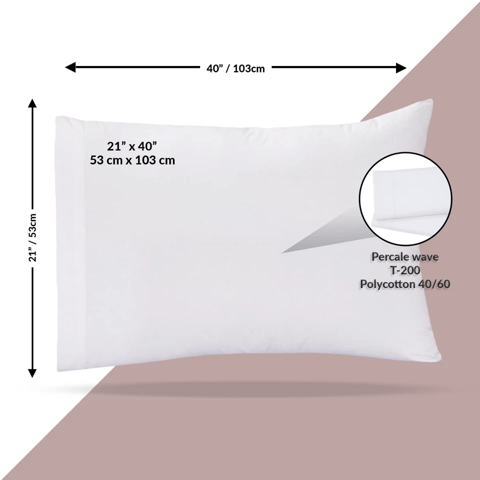 Luxury Polycotton Pillowcase Standard Queen & King Sizes Soft Durable, Easy Care - Image 4 of 4