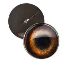 Pair Medium Brown Dog Half Sphere Sew-On Glass Eyes for Taxidermy Jewelry Art