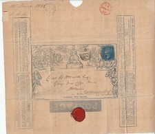 SGME3 1840 2d. Mulready Letter Sheet Uprated with 2d blue plate 8 - 15/3/1862