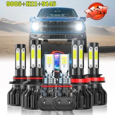 For 2015-2022 Ford F150 4-Sides LED Headlights Hi-Low Beam+Fog Light Bulbs Combo