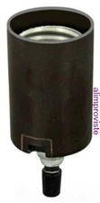 LEVITON BOTTOM KNOB 2-Circuit 3-Way MEDIUM Base BROWN LAMPHOLDER 250W NEW 4063