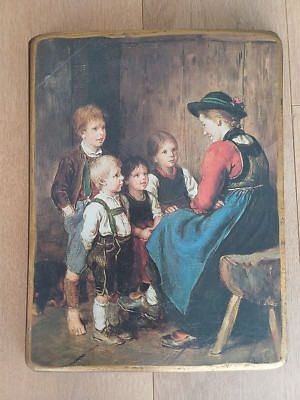   Druck auf Holz ''Die Geschichte v. Hl. Nikolaus'' - nach Franz von Defregger