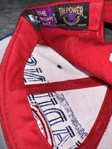 Cappello vintage Montreal Canadiens posteriore a scatto rosso blu anni '90 Y2K testa a blocco NHL - Foto 5 di 7