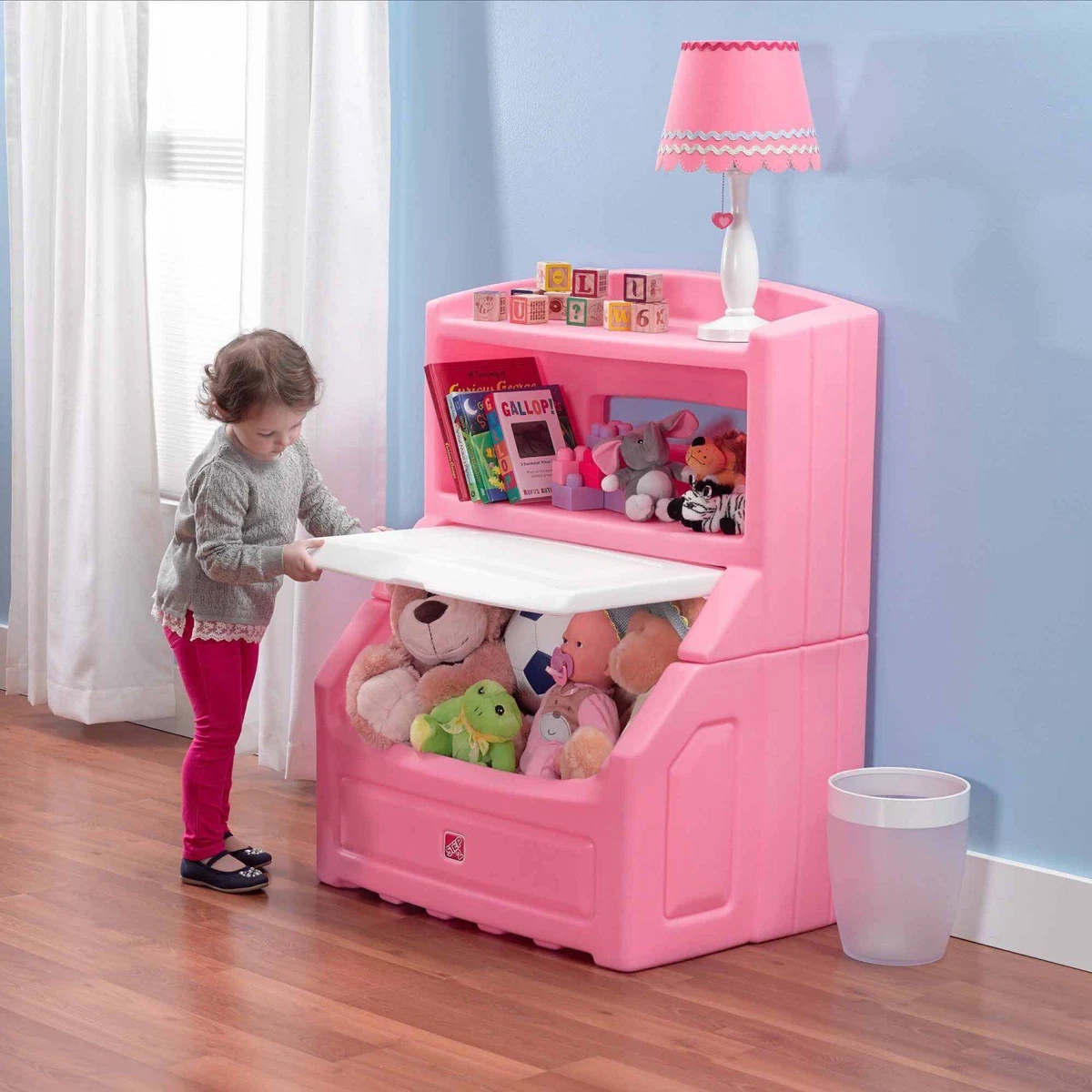 No esencial Continuo bibliotecario STEP2 Lift And Hide Bookcase Storage Chest (Pink) Toy BOX Kids Bookshelf  Room | eBay